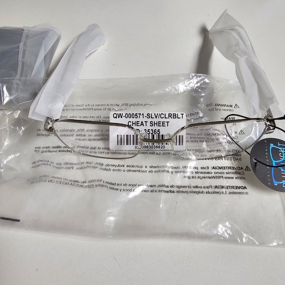 Quay Australia Cheat Sheet Large Square Blue Light Lens Screen Glasses Silver - Picture 6 of 8